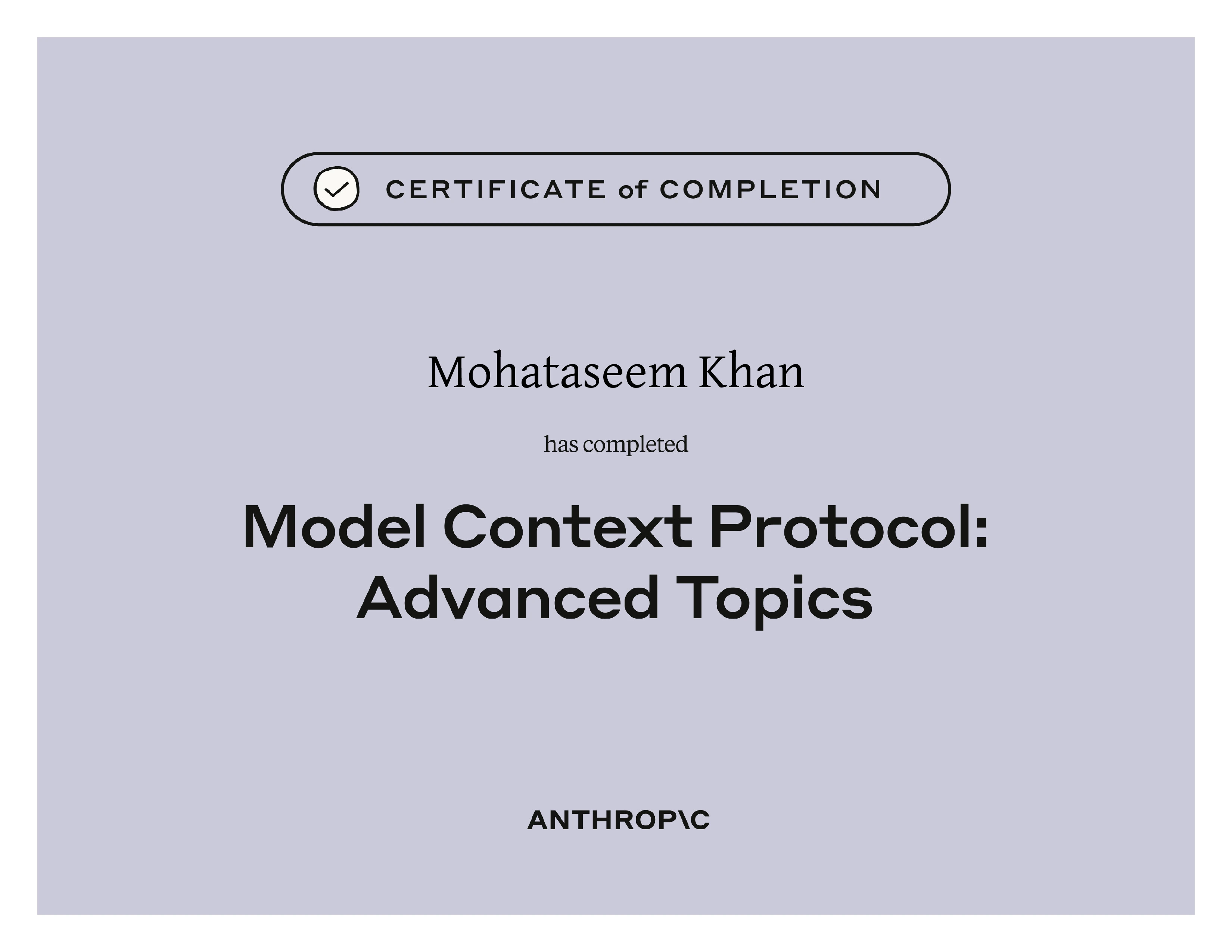 Advanced MCP Certificate